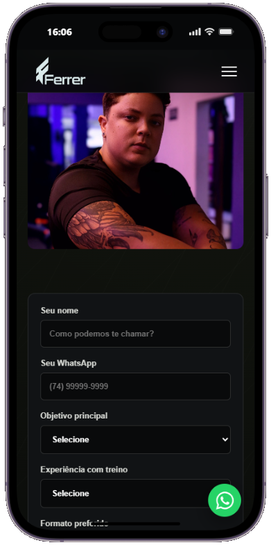 Projeto Primviz 06 exibido em mockup de celular